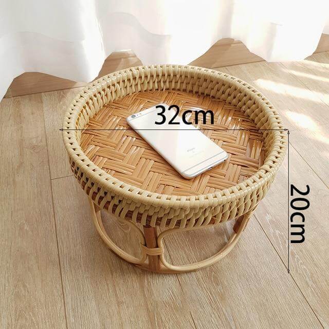 Rattanfiber Picknickbricka Bord | Veska S12-Diameter-32cm