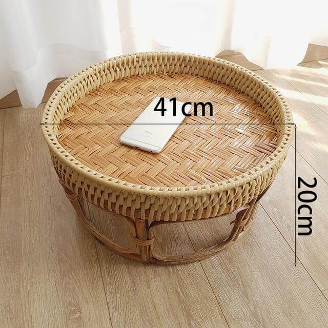 Rattanfiber Picknickbricka Bord | Veska S16-Diameter-41cm