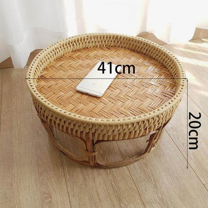 Rattanfiber Picknickbricka Bord | Veska S16-Diameter-41cm