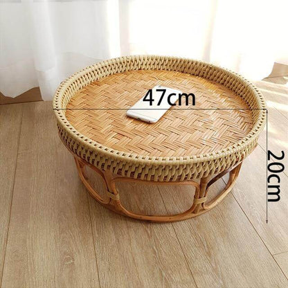 Rattanfiber Picknickbricka Bord | Veska S18-Diameter-47cm