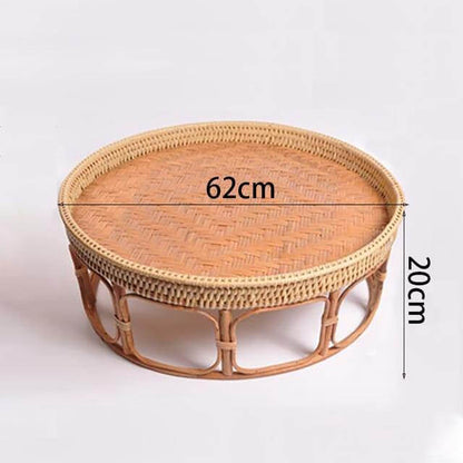 Rattanfiber Picknickbricka Bord | Veska S24-Diameter-62cm