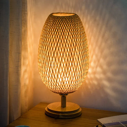 Rattanlampa - Steglös dimbar korglampa för sovrum och vardagsrumsdekoration | Veska Lång