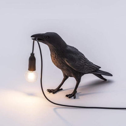 Raven Bird Lampa | Veska Svart Stående