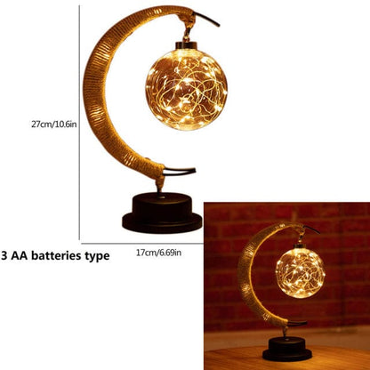 Rayvia Lunar Lamp - Halvmåne LED-ljus med glasglob för en mysig atmosfär | Veska