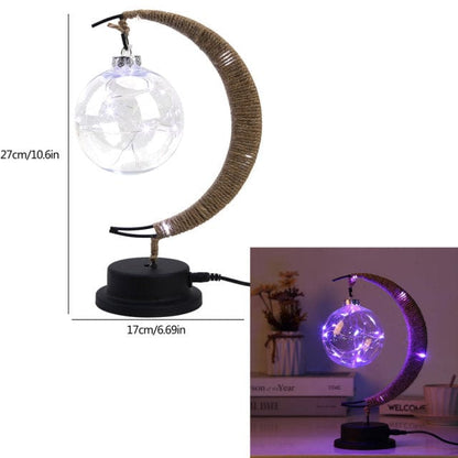 Rayvia Lunar Lamp - Halvmåne LED-ljus med glasglob för en mysig atmosfär | Veska