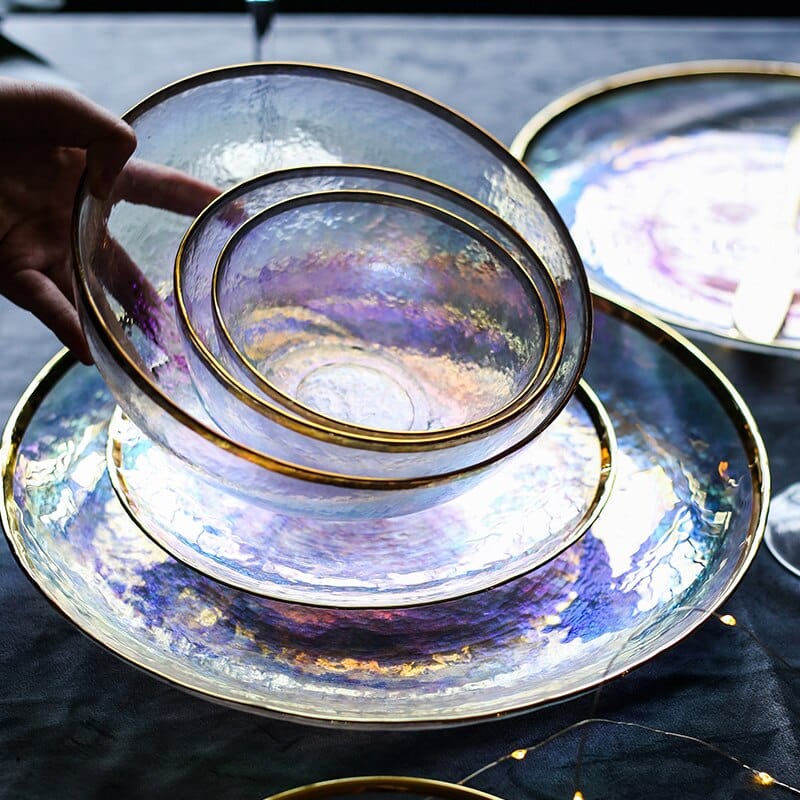 Regnbåge Glas Middagsservis Set | Veska