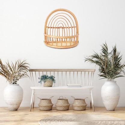Regnbåge Rattan Vägg Hylla | Veska