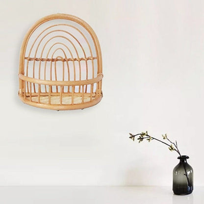 Regnbåge Rattan Vägg Hylla | Veska