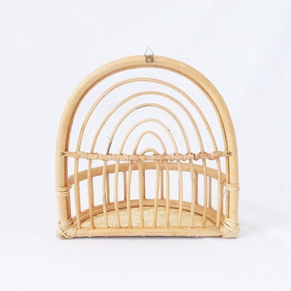 Regnbåge Rattan Vägg Hylla | Veska