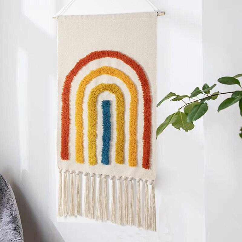 Regnbåge Väv Boho Väggprydnad | Veska
