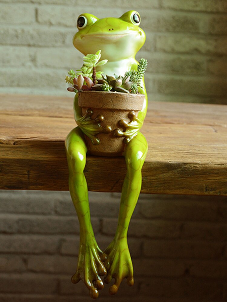 Resin Frosk Fe Blomkruka | Veska