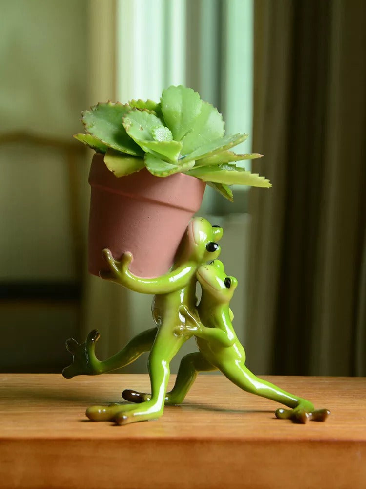 Resin Frosk Fe Blomkruka | Veska Modell 6
