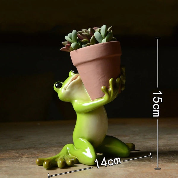 Resin Frosk Fe Blomkruka | Veska Modell 7