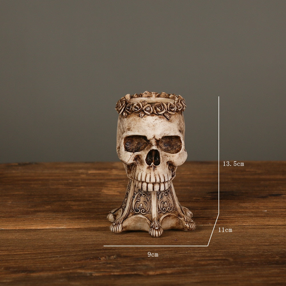 Resin Skalle Blomkruka | Veska Vintagefärg