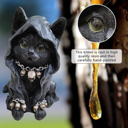 Resin Svart Katt Staty Dekor | Veska