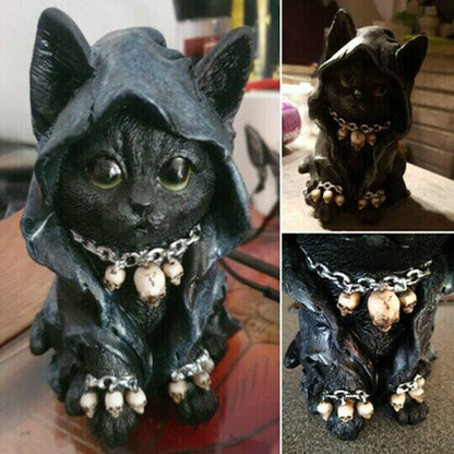 Resin Svart Katt Staty Dekor | Veska