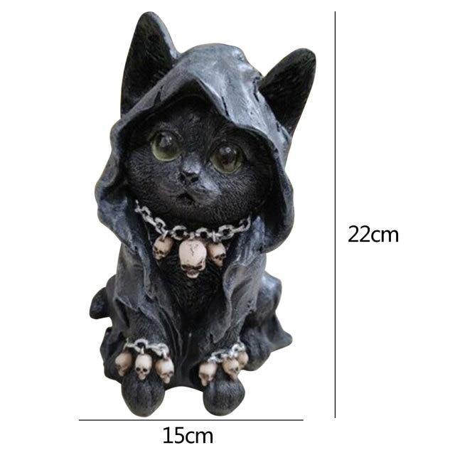 Resin Svart Katt Staty Dekor | Veska 15 x 22cm