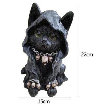 Resin Svart Katt Staty Dekor | Veska 15 x 22cm