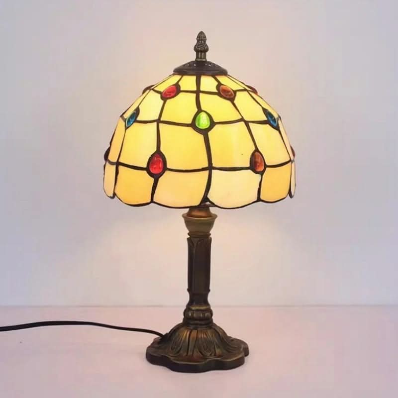 Retro Barock Tiffany Glas LED Bordslampa E27 | Veska C
