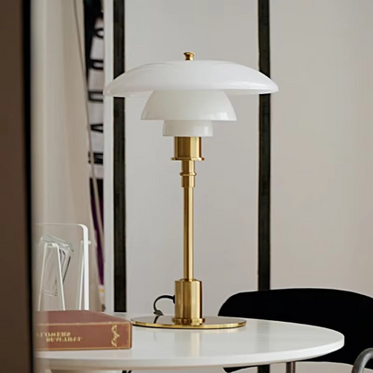 Retro Design Glas Bordslampa | Veska Vit guld