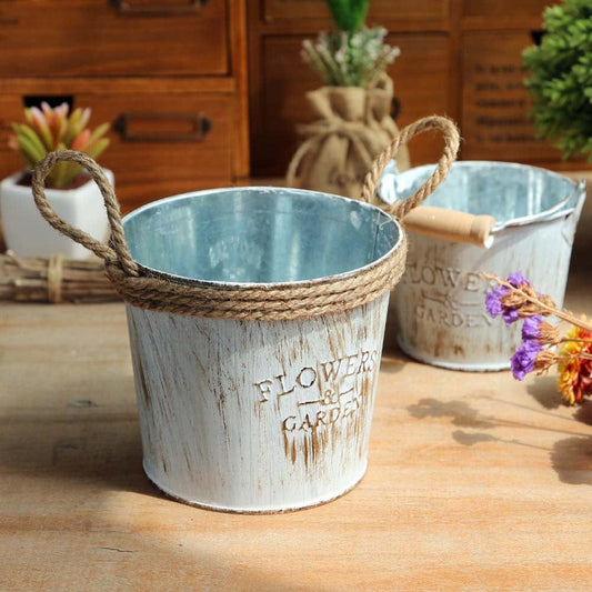 Retro Järn Veskaomma Bucket Torkade Veskaommor Vas Dekoration Veskaomkruka | Veska Vit