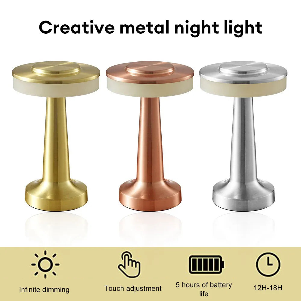 Retro LED Bordslampa USB-uppladdningsbar Oändligt dimbar Nattlampa Campinglampa Lämplig för Bar LampaSovrum Omnämnd Ljus | Veska