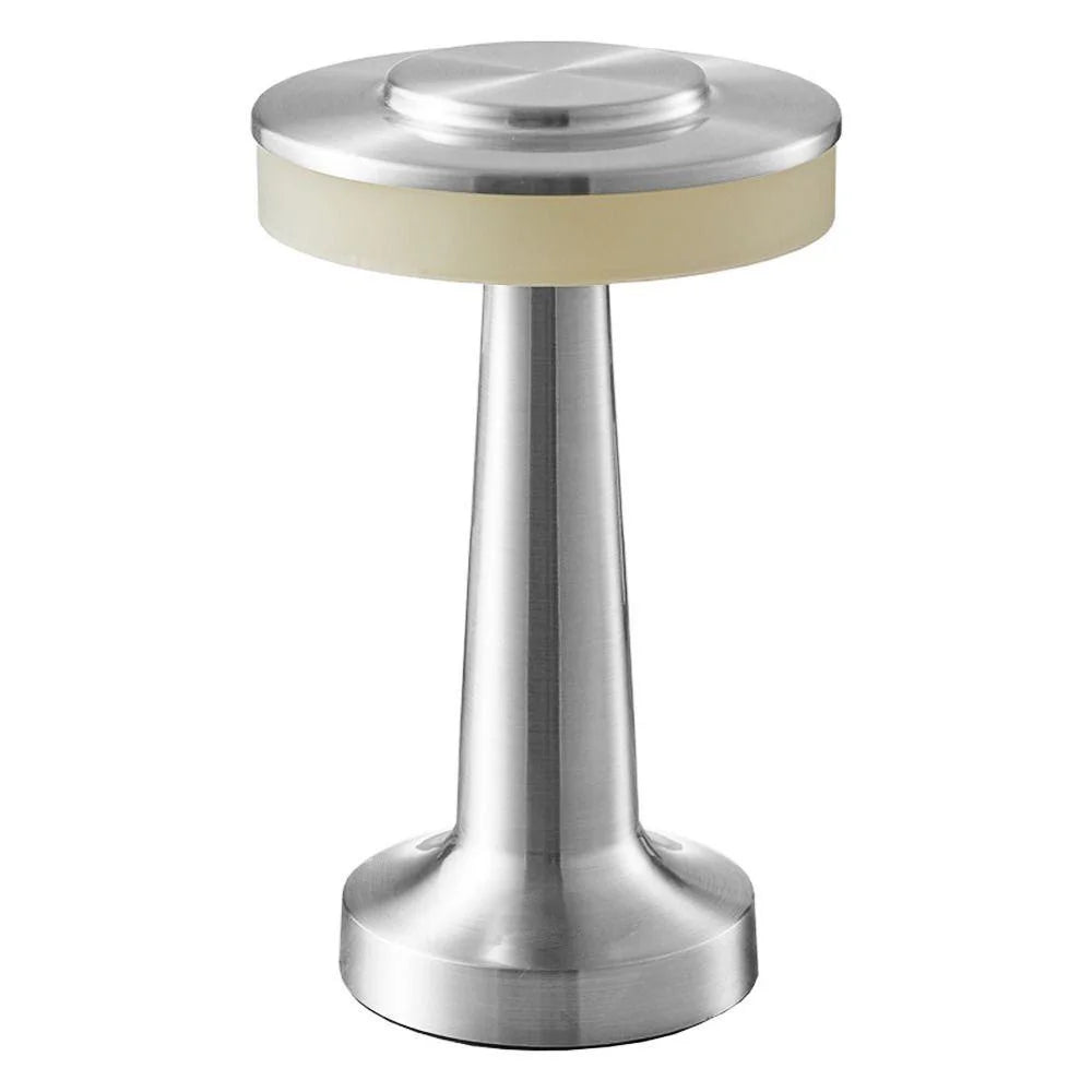Retro LED Bordslampa USB-uppladdningsbar Oändligt dimbar Nattlampa Campinglampa Lämplig för Bar LampaSovrum Omnämnd Ljus | Veska Silver
