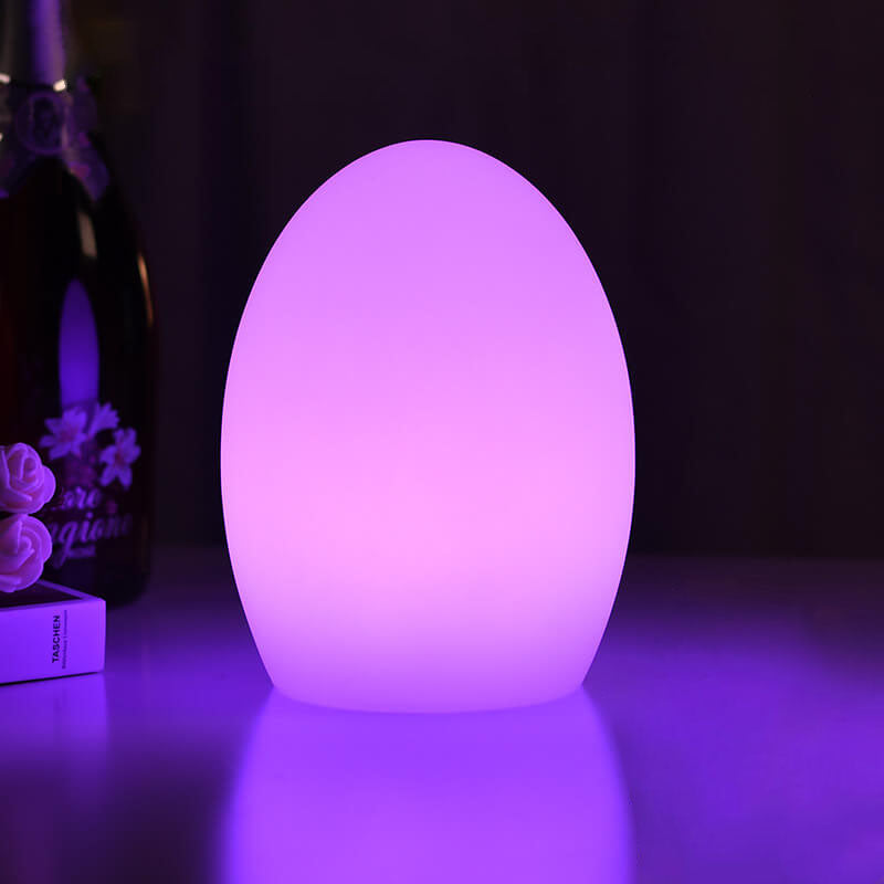 RGB ABS Äggformad LED Dekorativ Bordslampa | Veska 8 Färg + Batteri + Tryckknappswitch