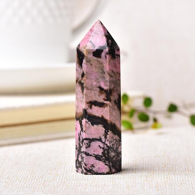 Rhodonite Kristallpunkt Tårn | Veska 7-8cm 2.7''-3.1''