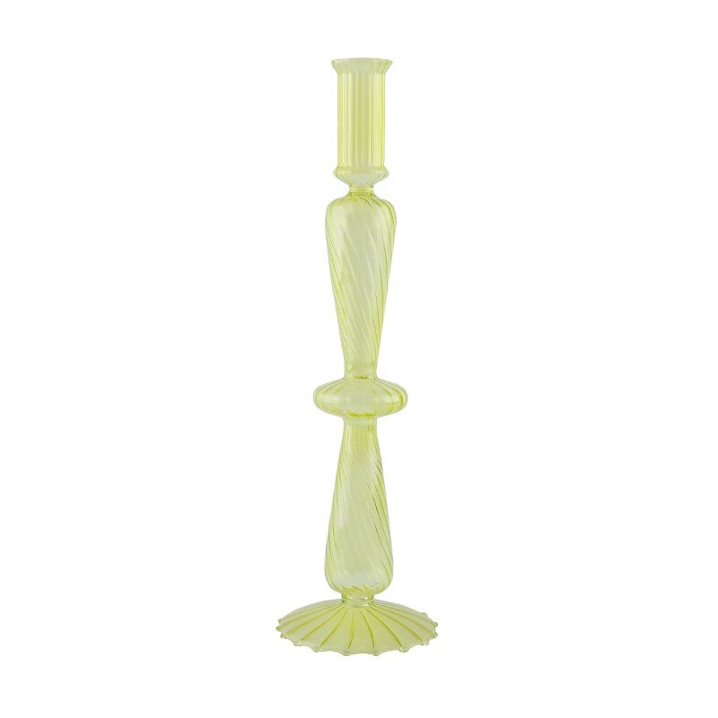 Ribbade Glasljusstakar - Pastell | Veska A - Lime