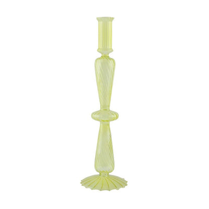 Ribbade Glasljusstakar - Pastell | Veska A - Lime