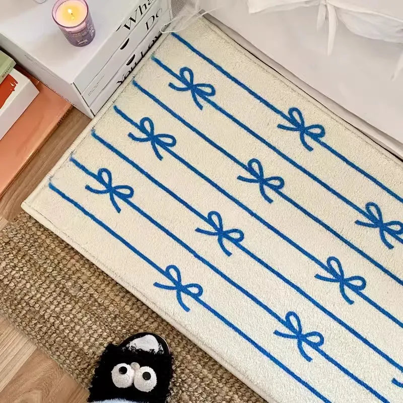 Ribbon Stripe Rug | Veska Blå band