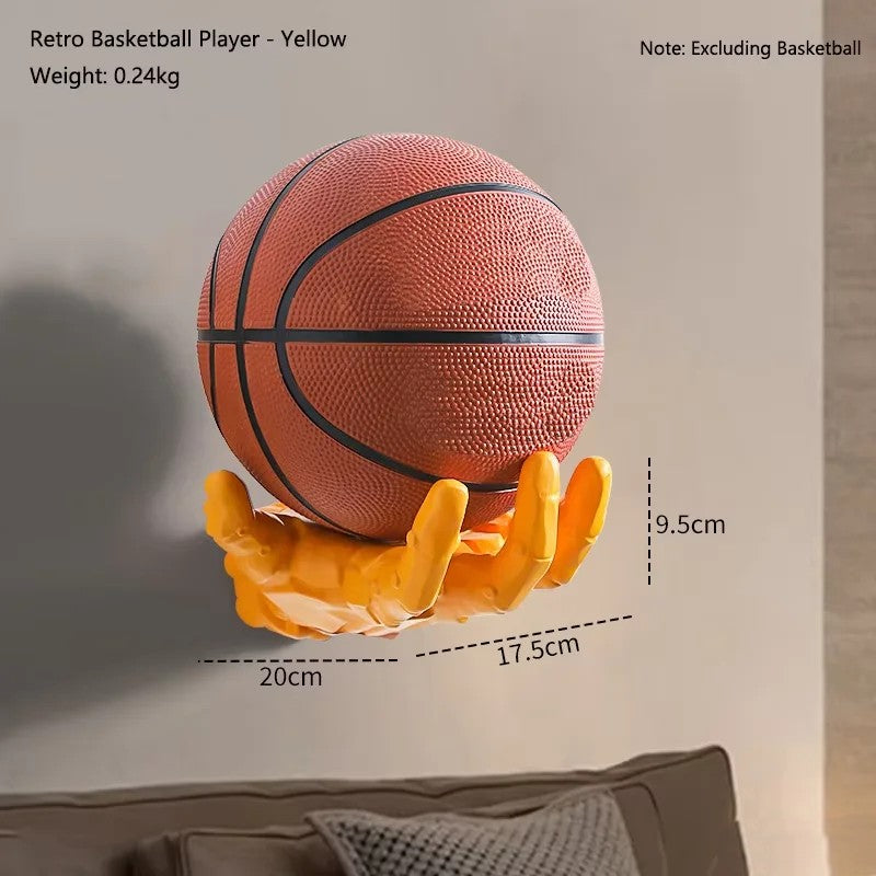 Robotisk hand basketväggmonterad rack | Veska Gul