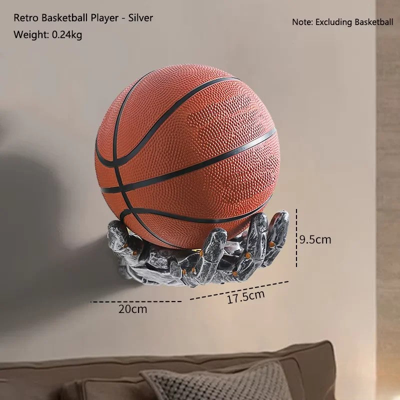 Robotisk hand basketväggmonterad rack | Veska Silver