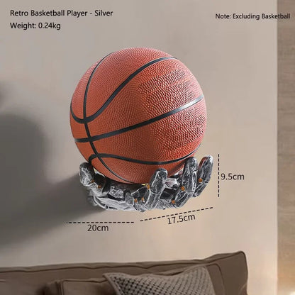 Robotisk hand basketväggmonterad rack | Veska Silver