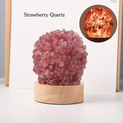 Rock Quartz Crystal Lamp | Veska Jordgubbskvarts