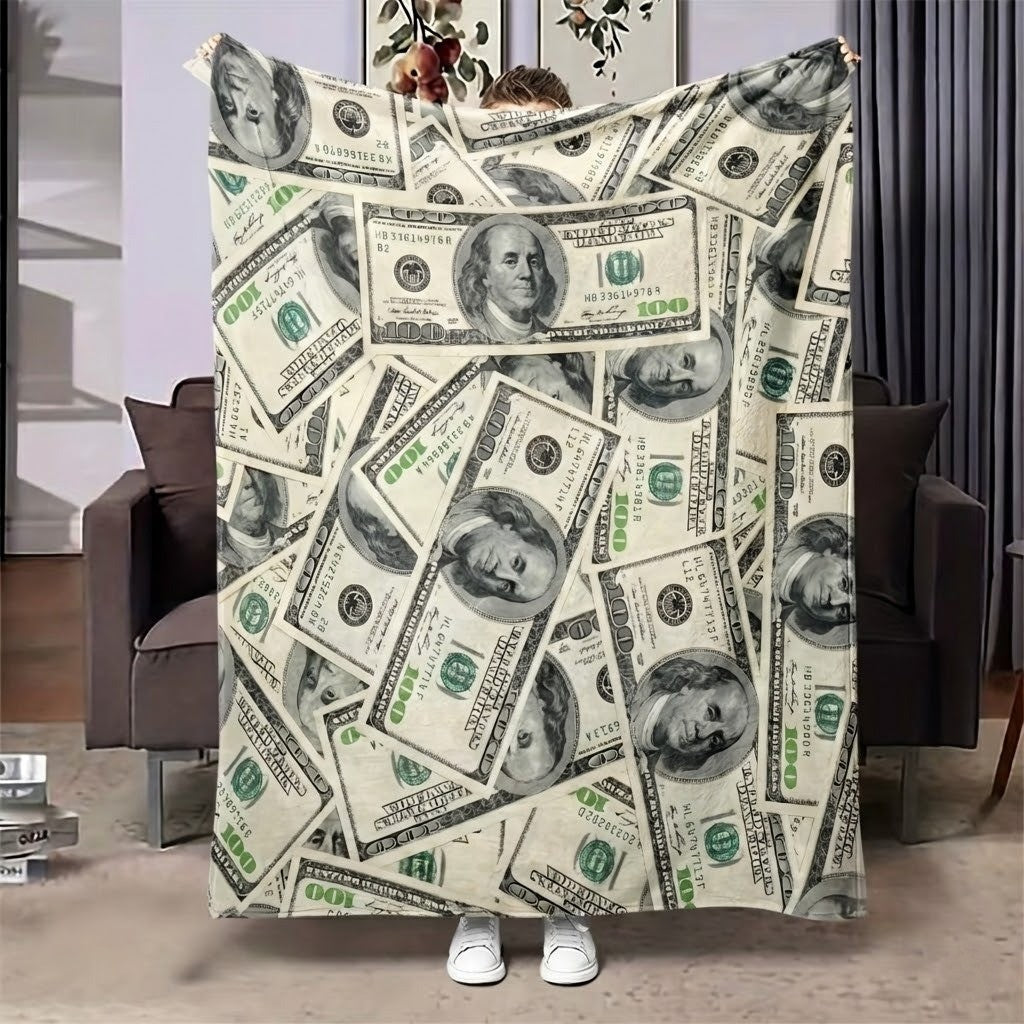 Roligt Pengar Pengar Mjuk Soffa Filt | Veska 130x150cm