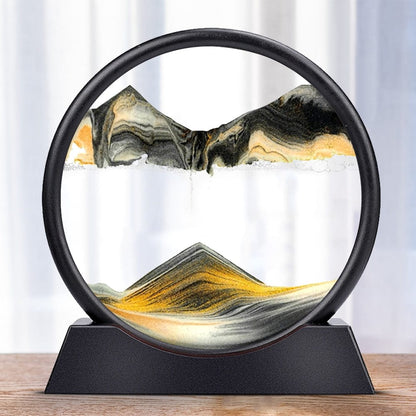 Rörlig Sand Glas Konst | Veska Svart Guld