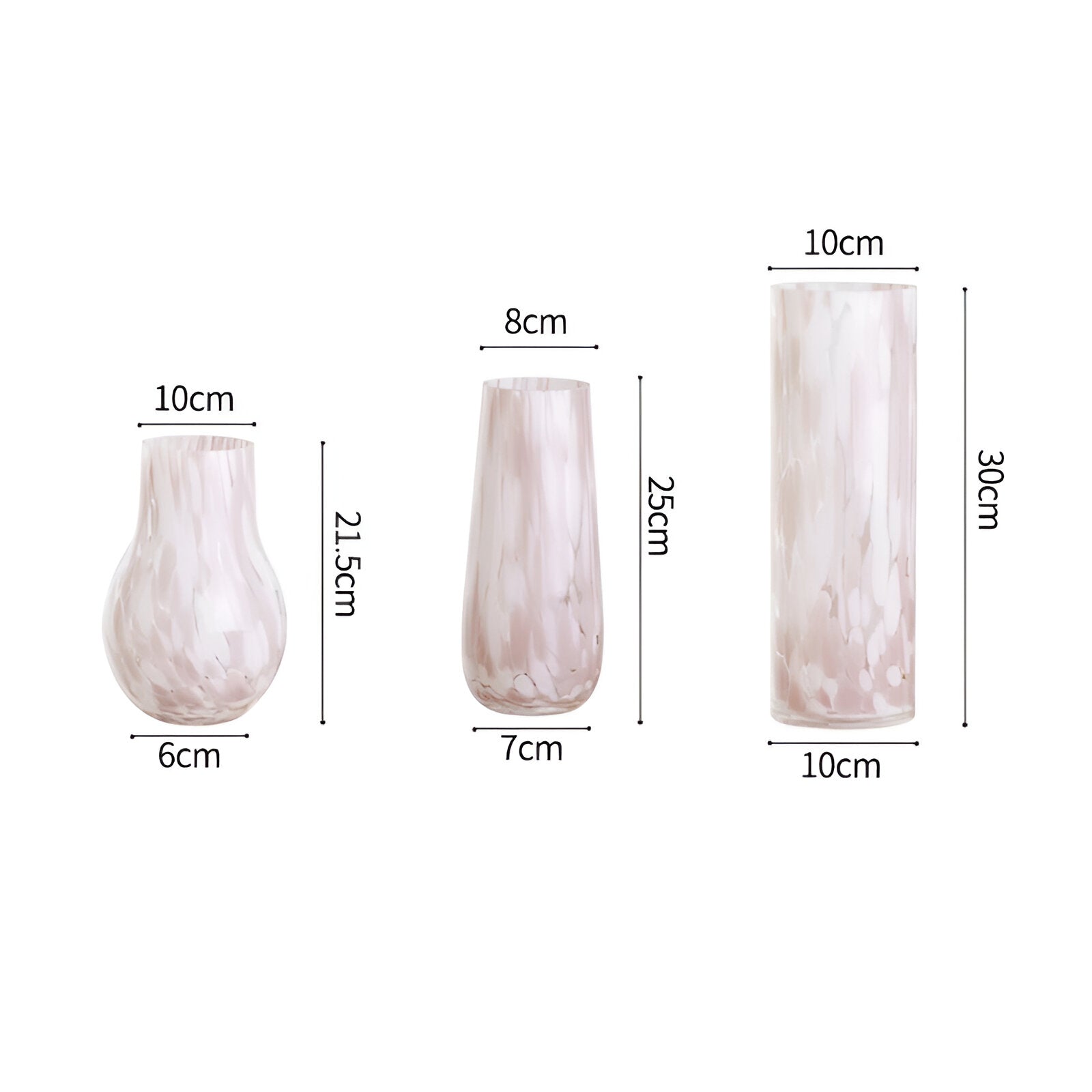 Rose Marmor Effekts Glasvas | Veska
