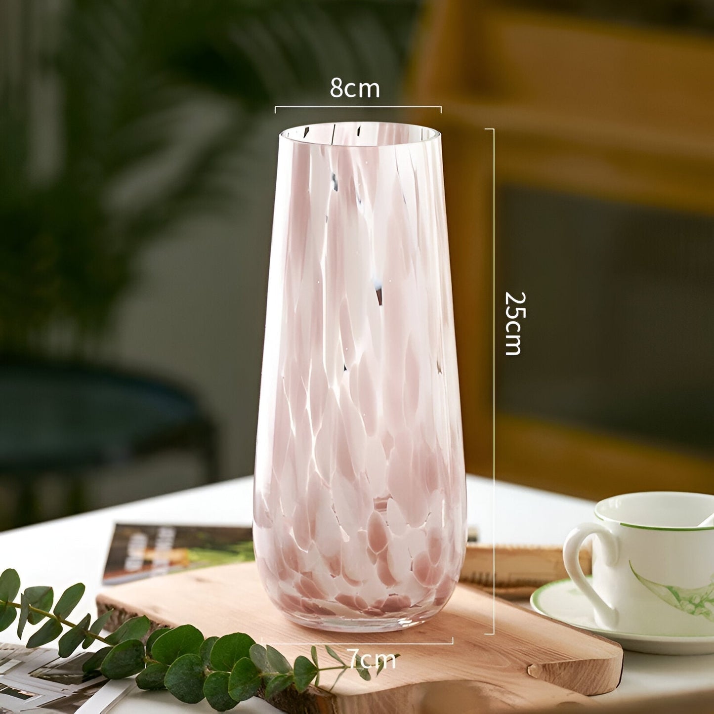 Rose Marmor Effekts Glasvas | Veska Medium