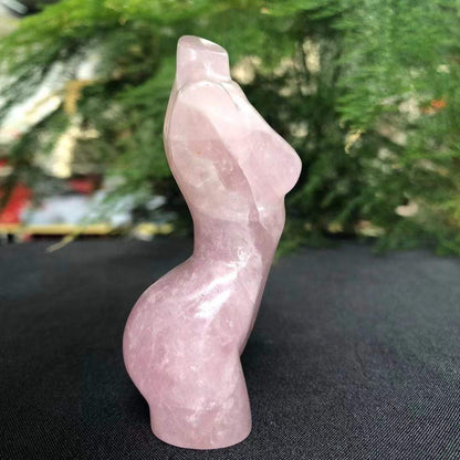 Rosenkvarts Skulpterad Kristall Gudinna | Veska
