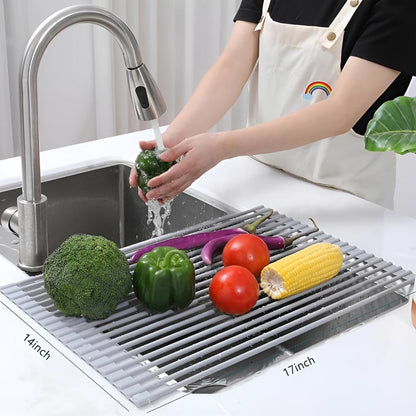 Rostfritt Stål Tallrik Dränerings Rullställ | Veska 43x30 cm