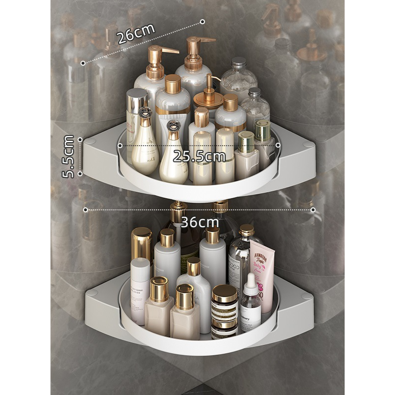 Rotating Corner Shelf - Accessories - Nail Polish - Macke Up - Cosmetics 360° | Veska Dubbelskiktad