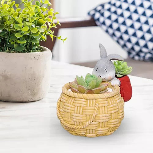 Royaleva Original Courtyard Flower Pot - Rustik Corgi & Kaninjakött Succulent Planter | Veska Corgi