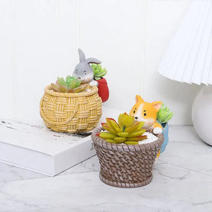 Royaleva Original Courtyard Flower Pot - Rustik Corgi & Kaninjakött Succulent Planter | Veska