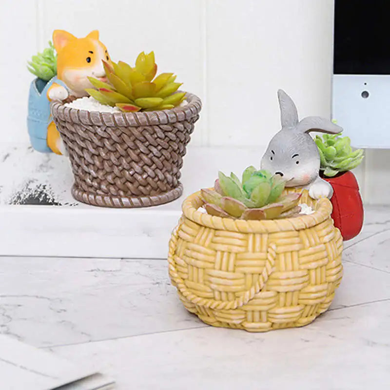 Royaleva Original Courtyard Flower Pot - Rustik Corgi & Kaninjakött Succulent Planter | Veska