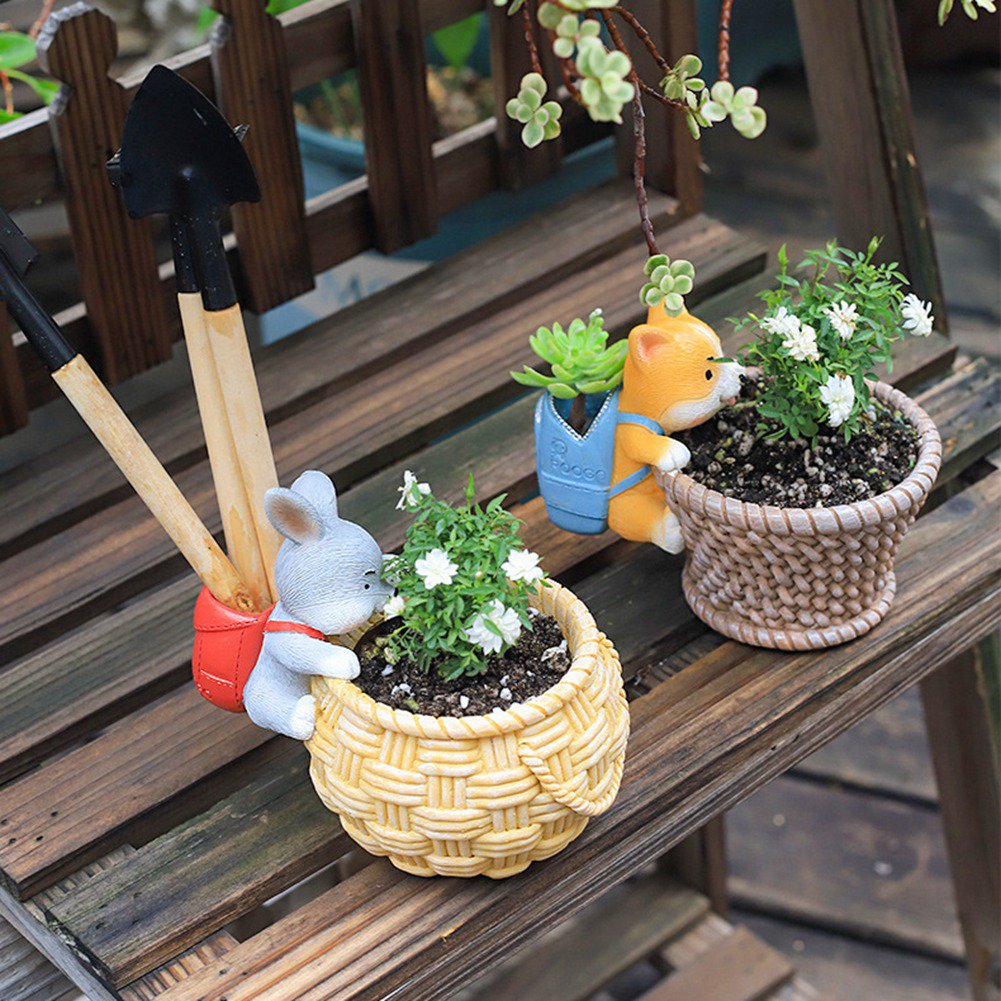 Royaleva Original Courtyard Flower Pot - Rustik Corgi & Kaninjakött Succulent Planter | Veska