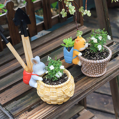 Royaleva Original Courtyard Flower Pot - Rustik Corgi & Kaninjakött Succulent Planter | Veska