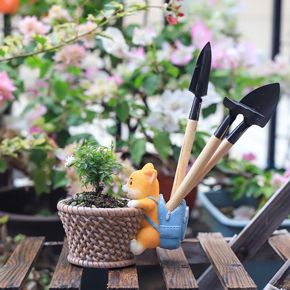 Royaleva Original Courtyard Flower Pot - Rustik Corgi & Kaninjakött Succulent Planter | Veska