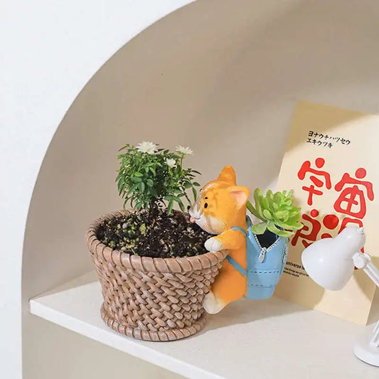 Royaleva Original Courtyard Flower Pot - Rustik Corgi & Kaninjakött Succulent Planter | Veska Kanin